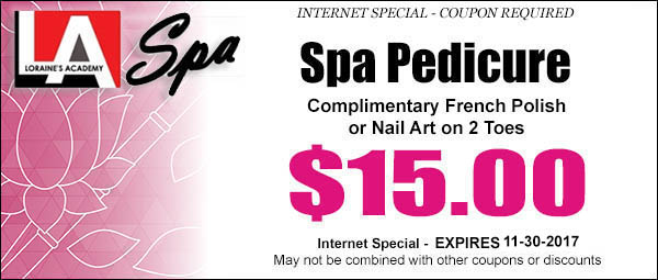 Student Salon Coupons for Loraines Academy Spa at Loraines Academy