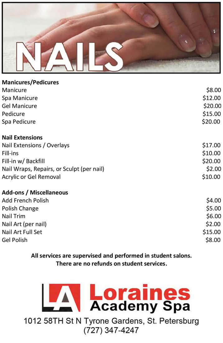 Nail Services Menu